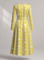 "Oshun Dhahabu" Viscose Midi Dress