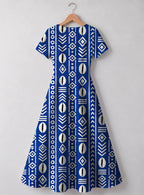 "Oshun Royal Blue" Sweetheart Midi Dress