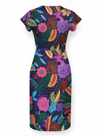 "Bustani" Cap Sleeve Midi Dress