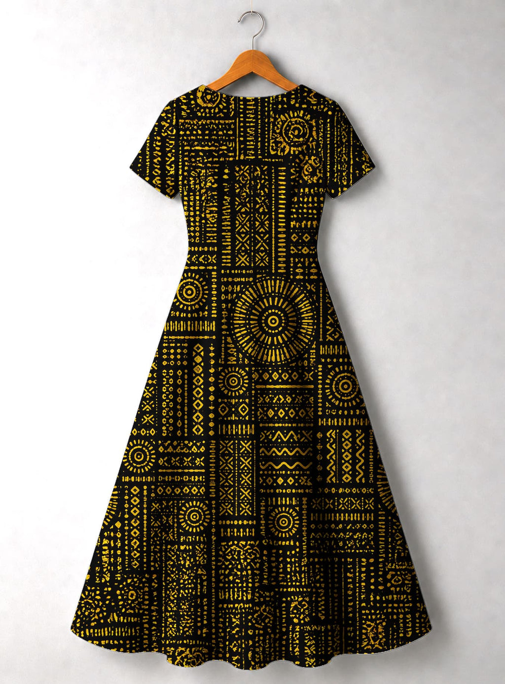 "Lamu" Short Sleeve Maxi Dress