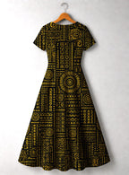 "Lamu" Short Sleeve Maxi Dress