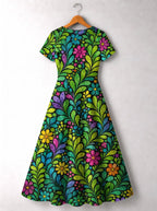 "Zumaridi" Short Sleeve Maxi Dress