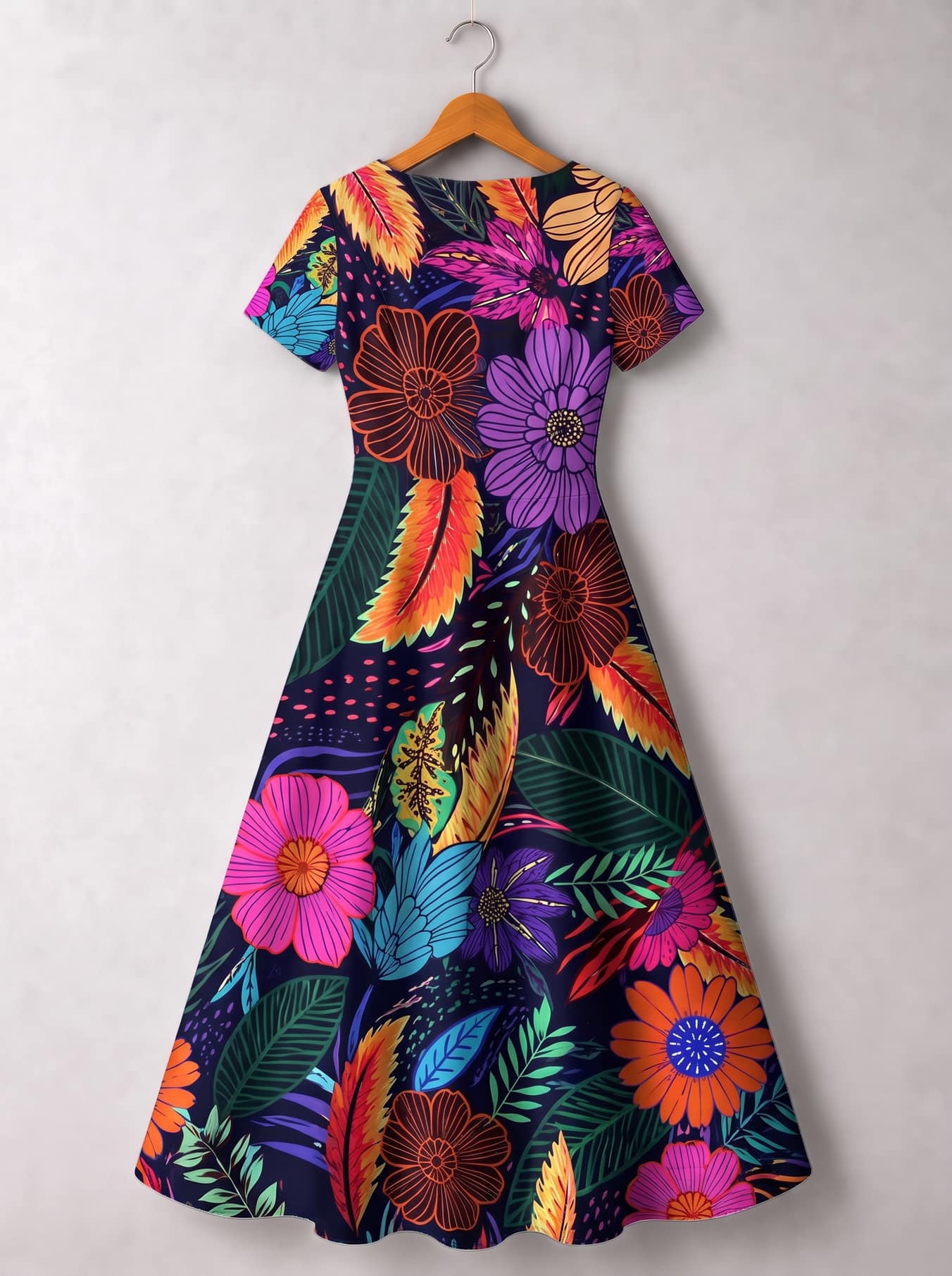 "Bustani" Short Sleeve Maxi Dress