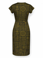 "Lamu" Cap Sleeve Midi Dress