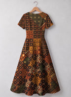 "Mkeka" Sweetheart Midi Dress