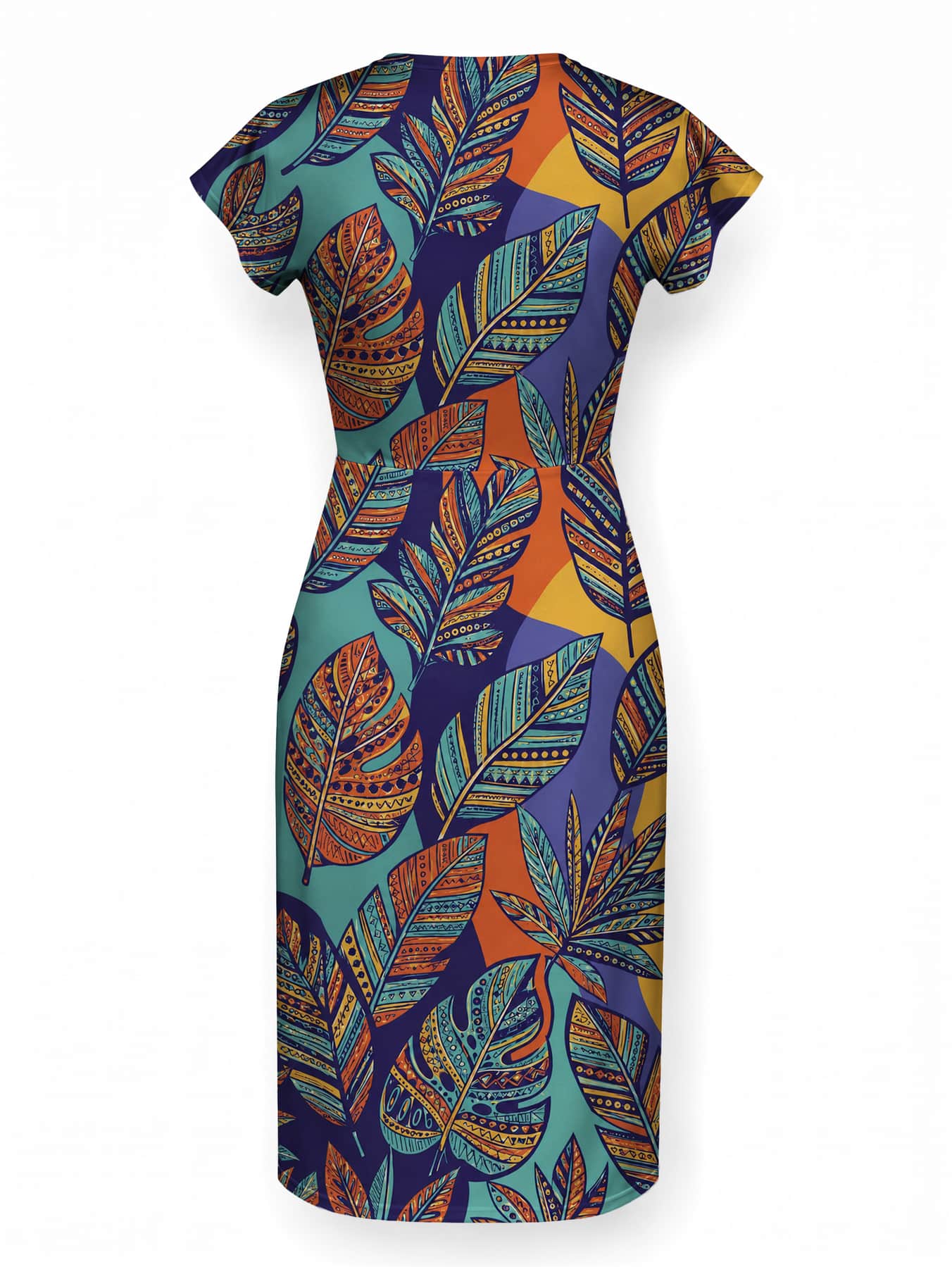 "Majani" Cap Sleeve Midi Dress