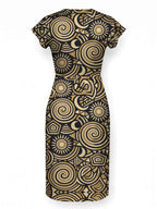 "Sahara" Cap Sleeve Midi Dress