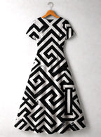 "Zamu" Short Sleeve Maxi Dress