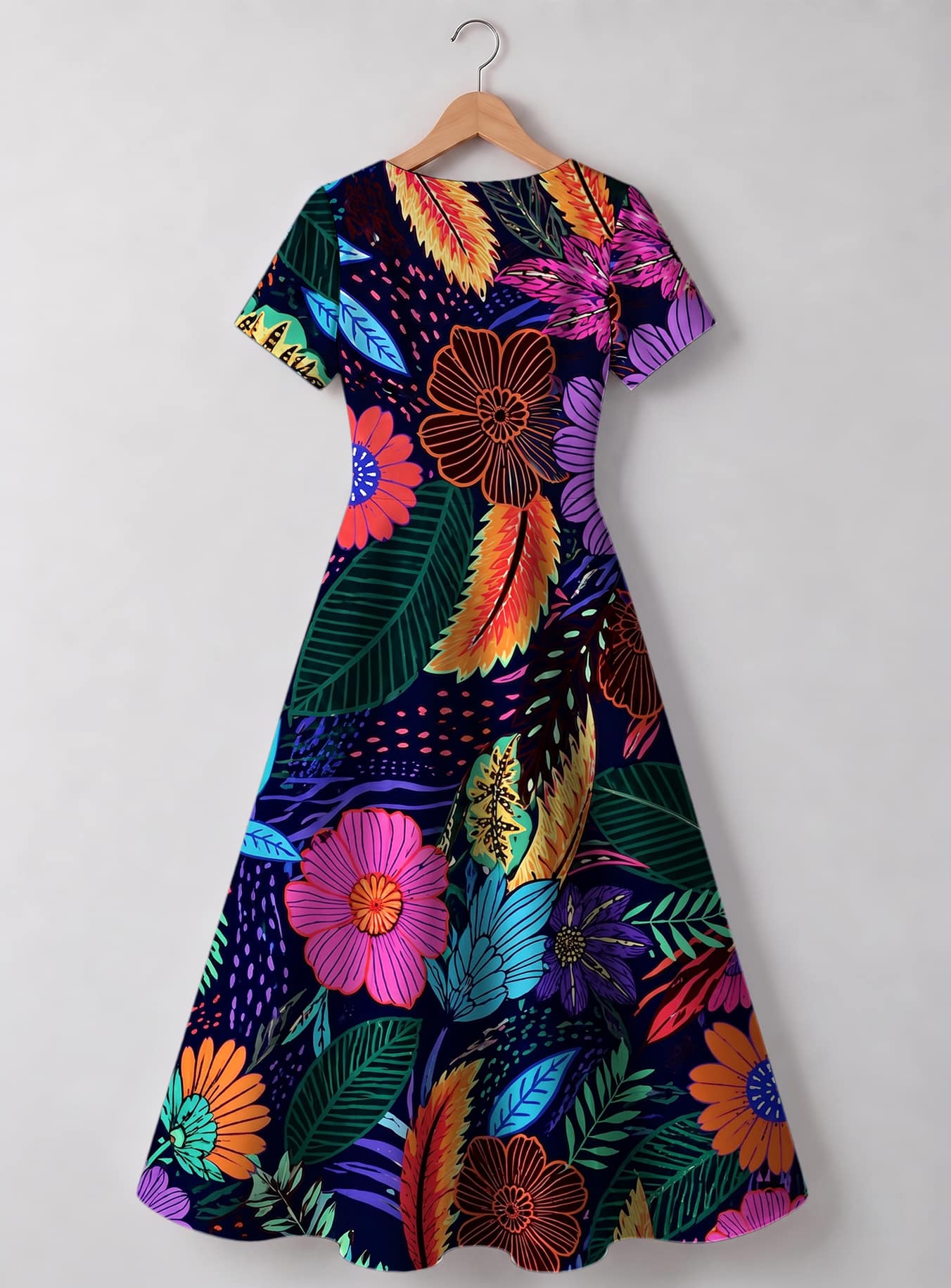 "Bustani" V Neck Midi Dress