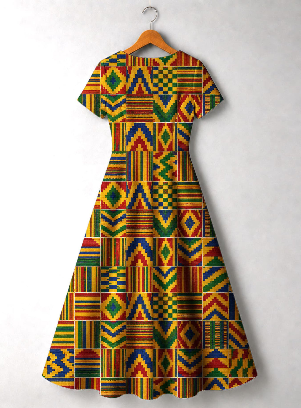 "Kumasi" Short Sleeve Maxi Dress