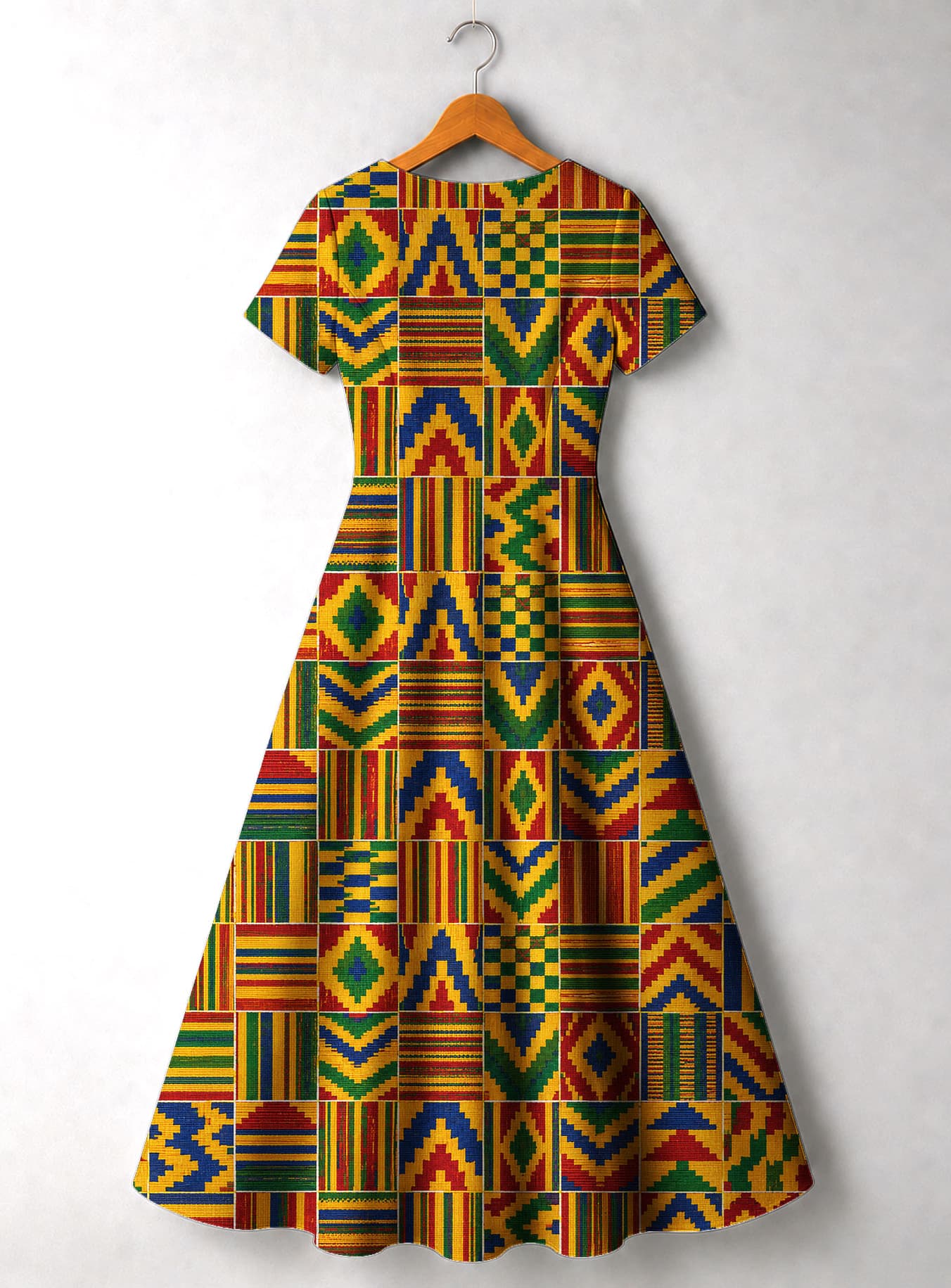 "Kumasi" Short Sleeve Maxi Dress