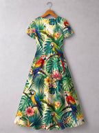 "Peponi" Short Sleeve Maxi Dress