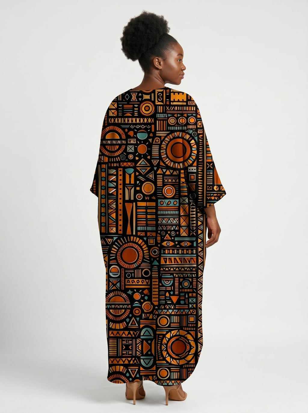 Afrocentric Pattern Kaftan Dress Promo