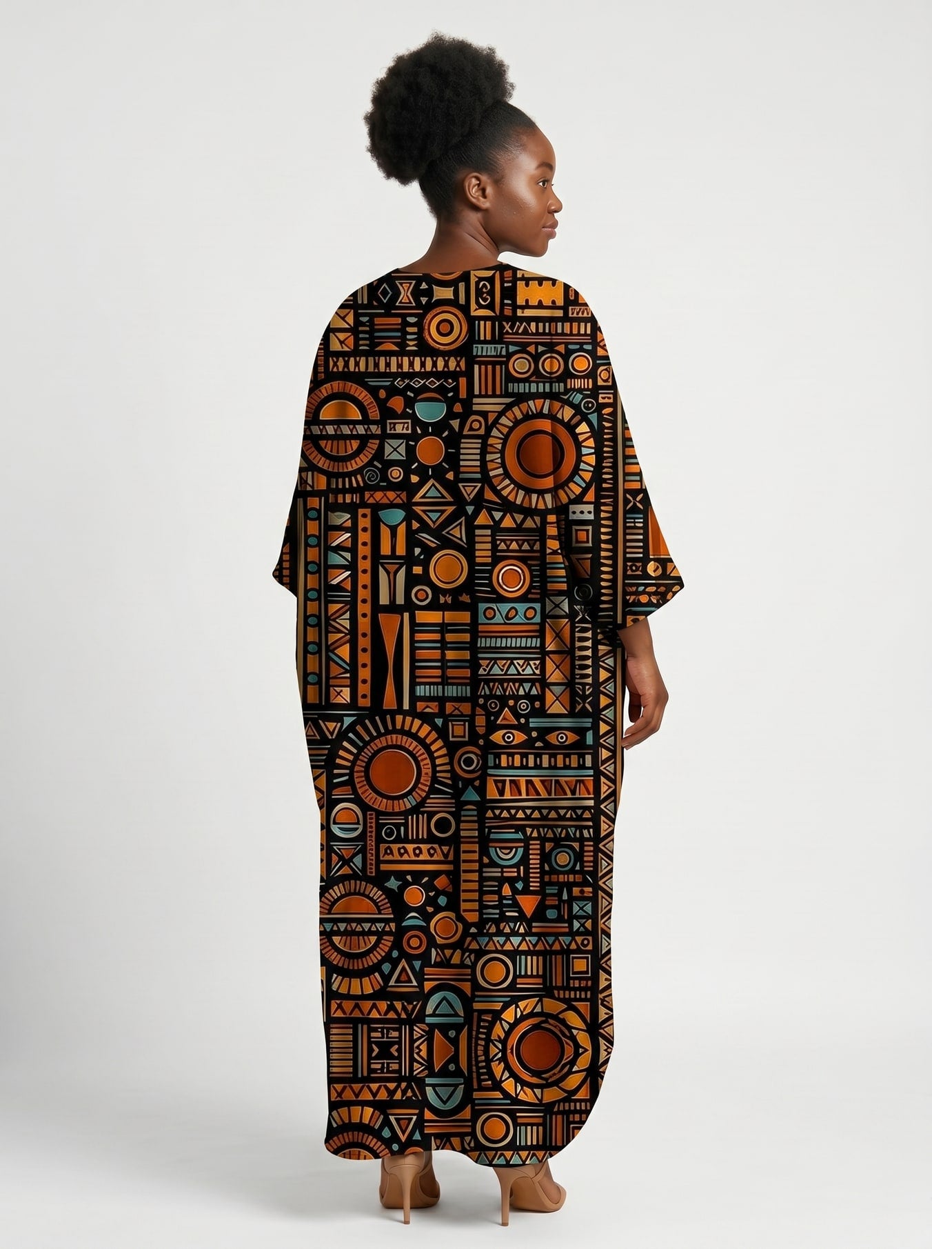 Afrocentric Pattern Kaftan Dress