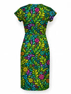 "Zumaridi" Cap Sleeve Midi Dress