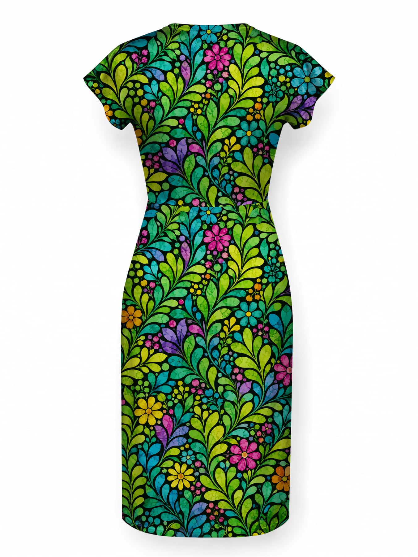 "Zumaridi" Cap Sleeve Midi Dress