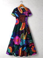 "Bustani" Short Sleeve Maxi Dress