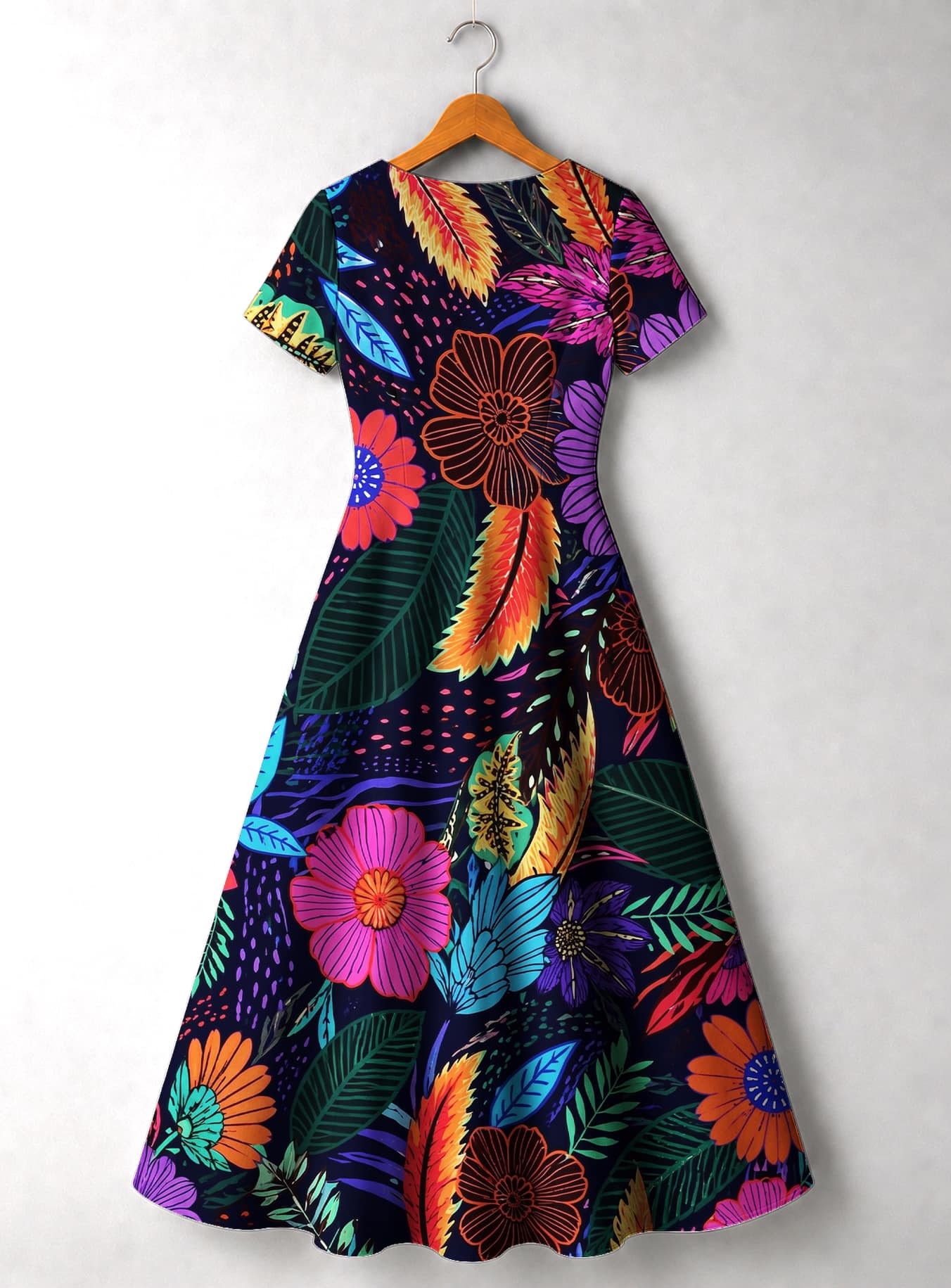 "Bustani" Short Sleeve Maxi Dress