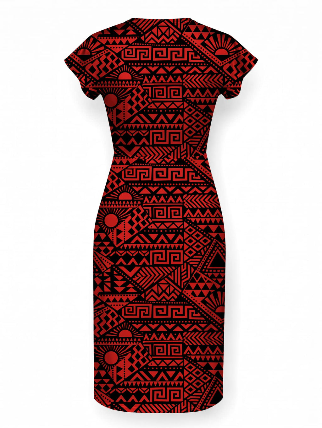 "Shaka Burgundy" Cap Sleeve Midi Dress