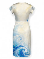"Samaki" Cap Sleeve Midi Dress
