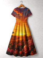"Tulia" Short Sleeve Maxi Dress