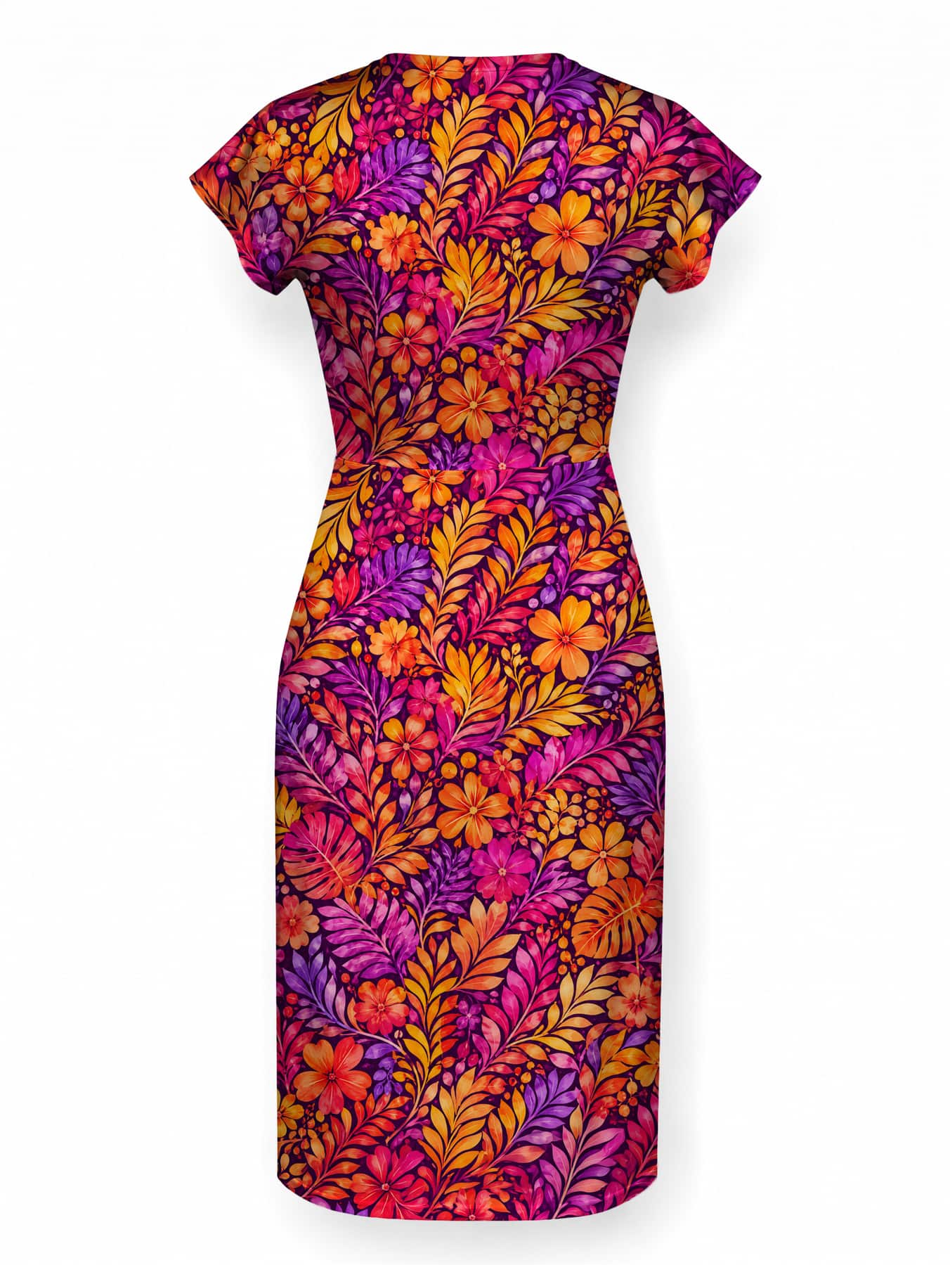 "Waridi" Cap Sleeve Midi Dress