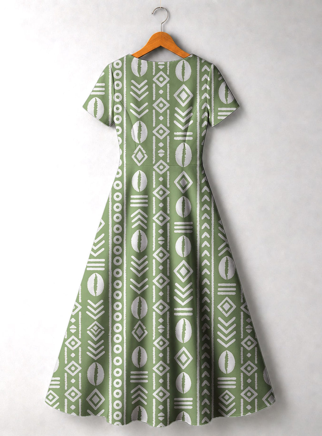 "Oshun Verde" Short Sleeve Maxi Dress