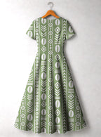 "Oshun Verde" Short Sleeve Maxi Dress