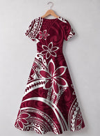 "Lehua" Sweetheart Midi Dress