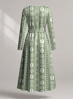 "Oshun Verde" Viscose Midi Dress