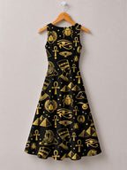 "Nefertiti" Black Gold Corset Dress