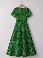 "Asili Emerald" Sweetheart Midi Dress