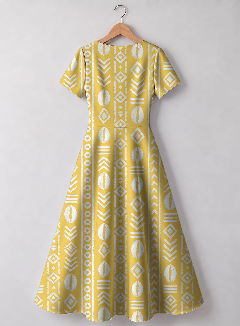 "Oshun Dhahabu" V Neck Midi Dress