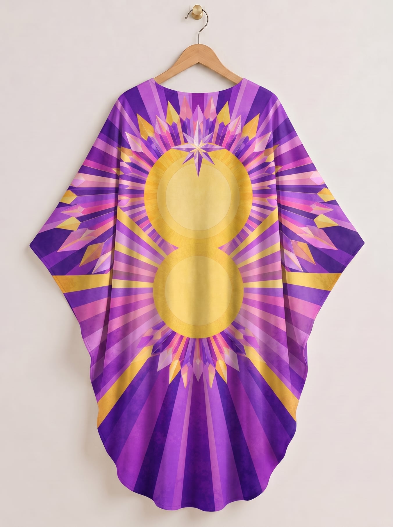 "August Queen Purple Bloom" Kaftan Dress