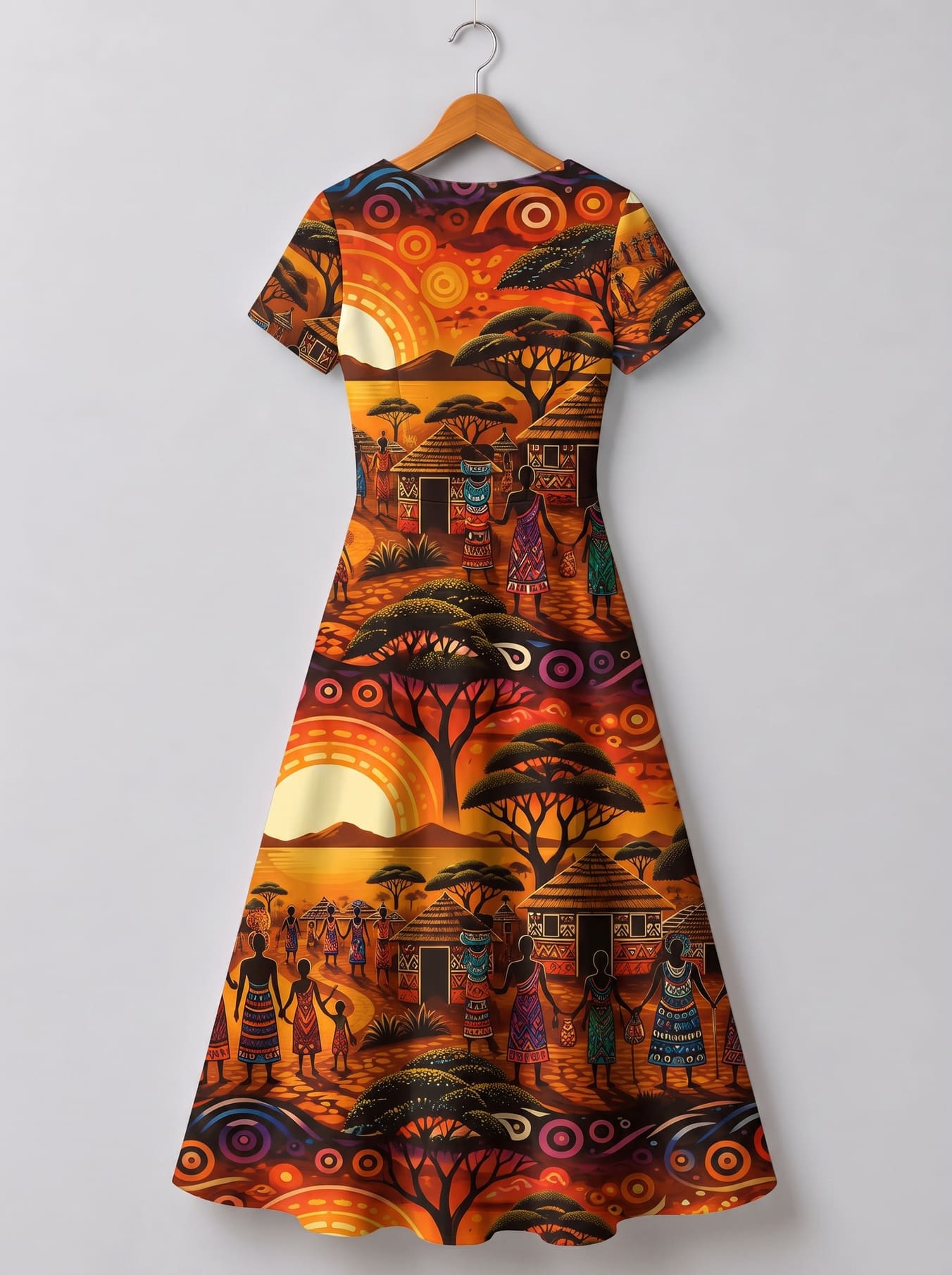 "Kijiji" Short Sleeve Maxi Dress