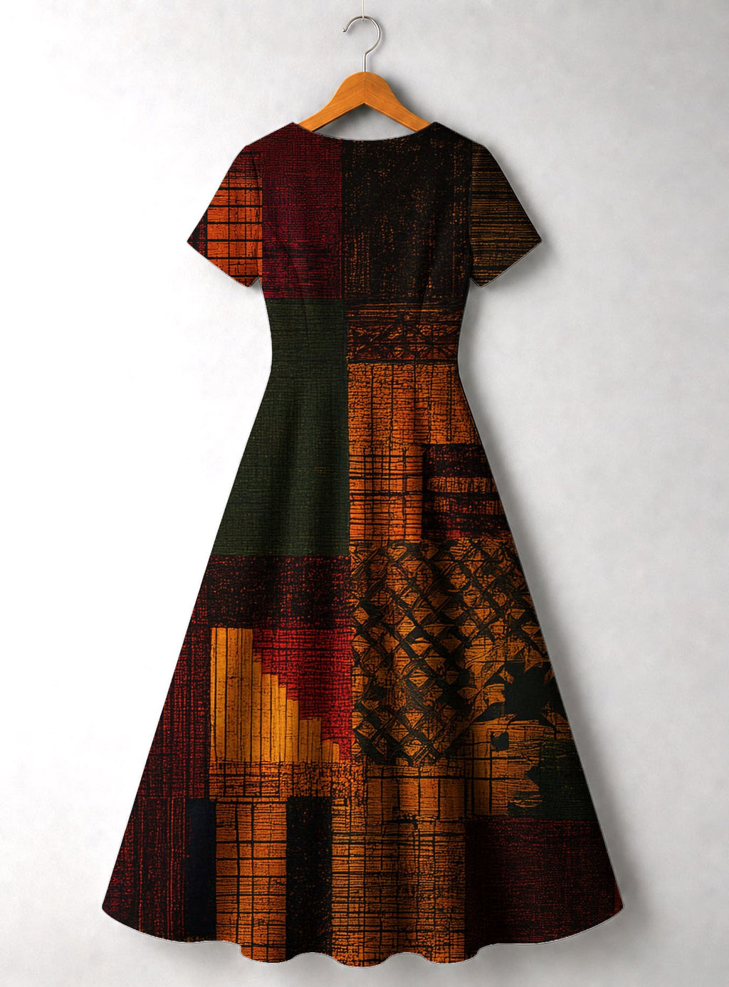 "Inuka" Short Sleeve Maxi Dress