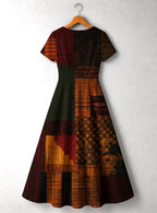 "Inuka" Short Sleeve Maxi Dress
