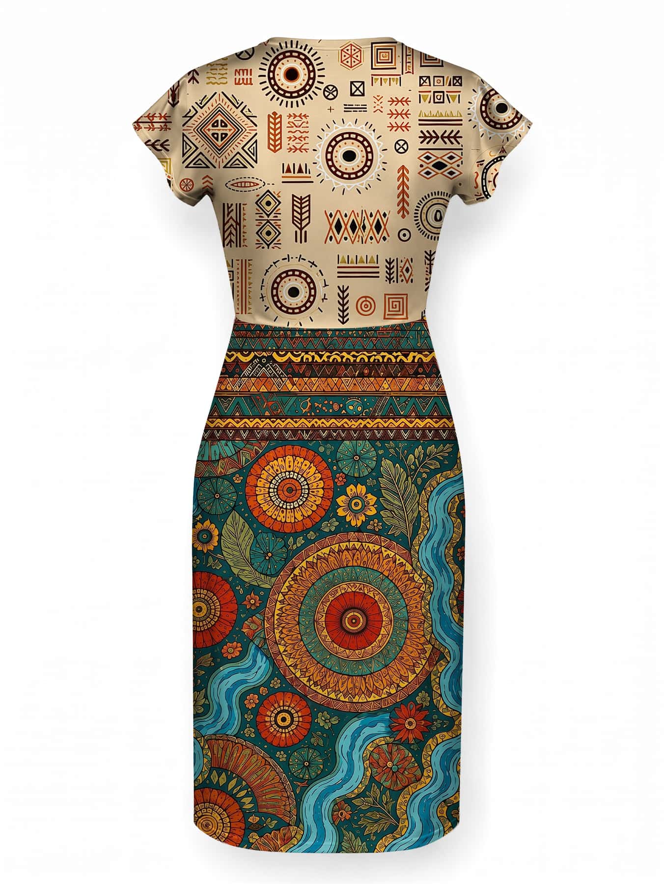 "Mto" Cap Sleeve Midi Dress