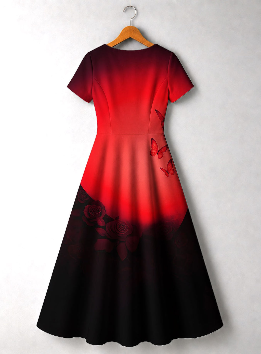 "Selah" Red" Short Sleeve Maxi Dress