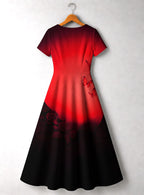 "Selah" Red" Short Sleeve Maxi Dress