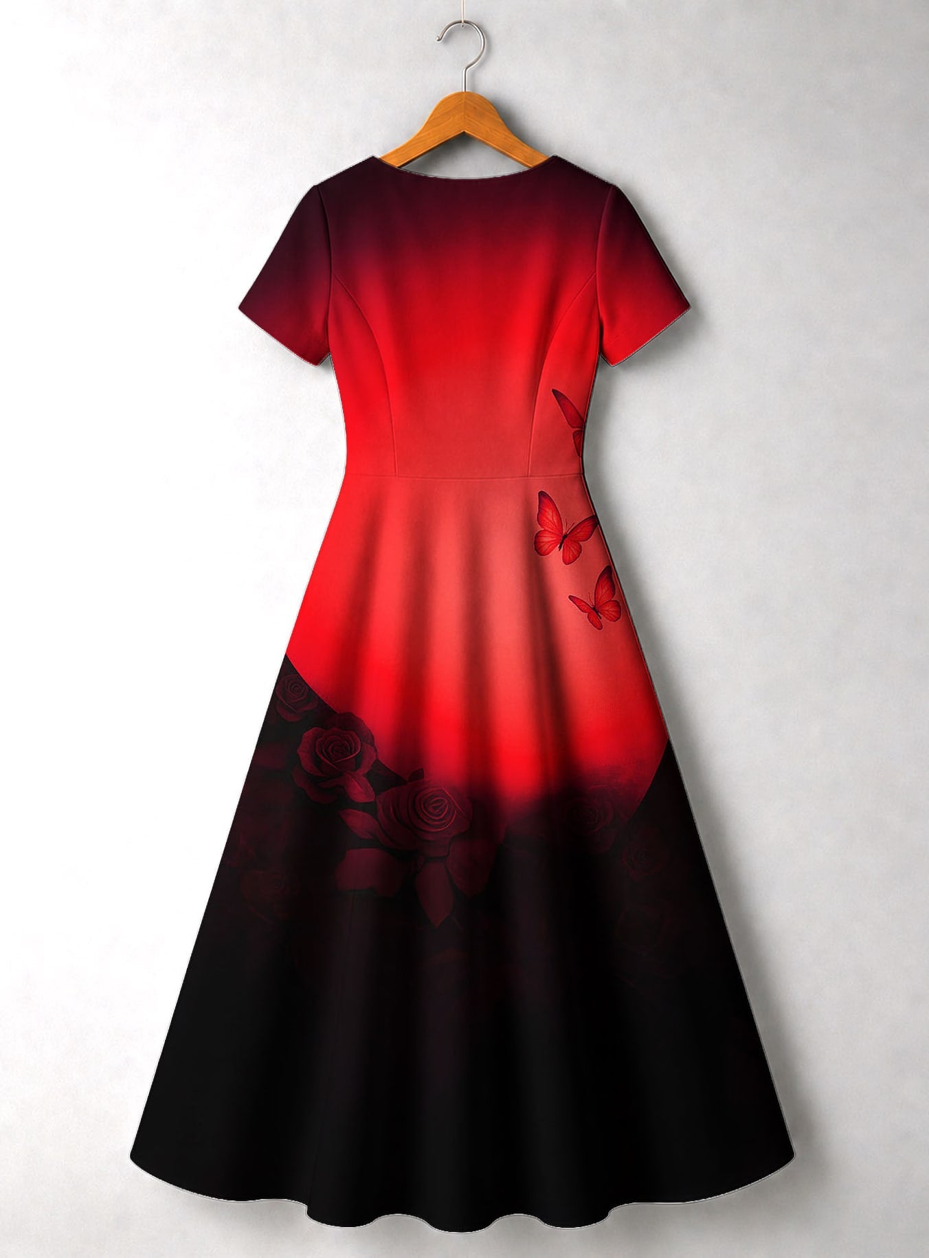 "Selah" Red" Short Sleeve Maxi Dress
