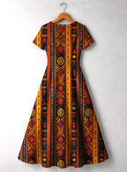 "Melanin Radiance" Short Sleeve Maxi Dress