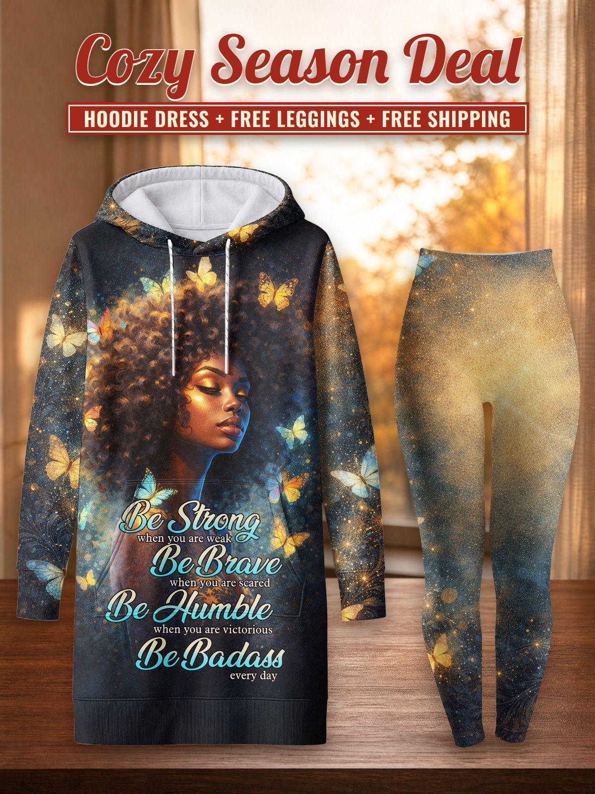 Badass Hoodie Dress & Leggings Deal – Cozy Season Deal: hoodie dress + free leggings + free shipping