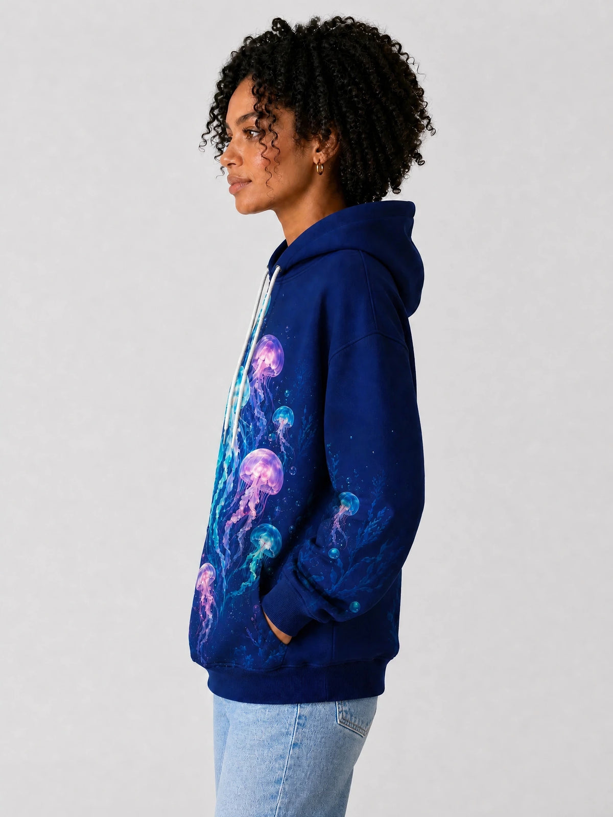 "Bahari" Hoodie — side view on model