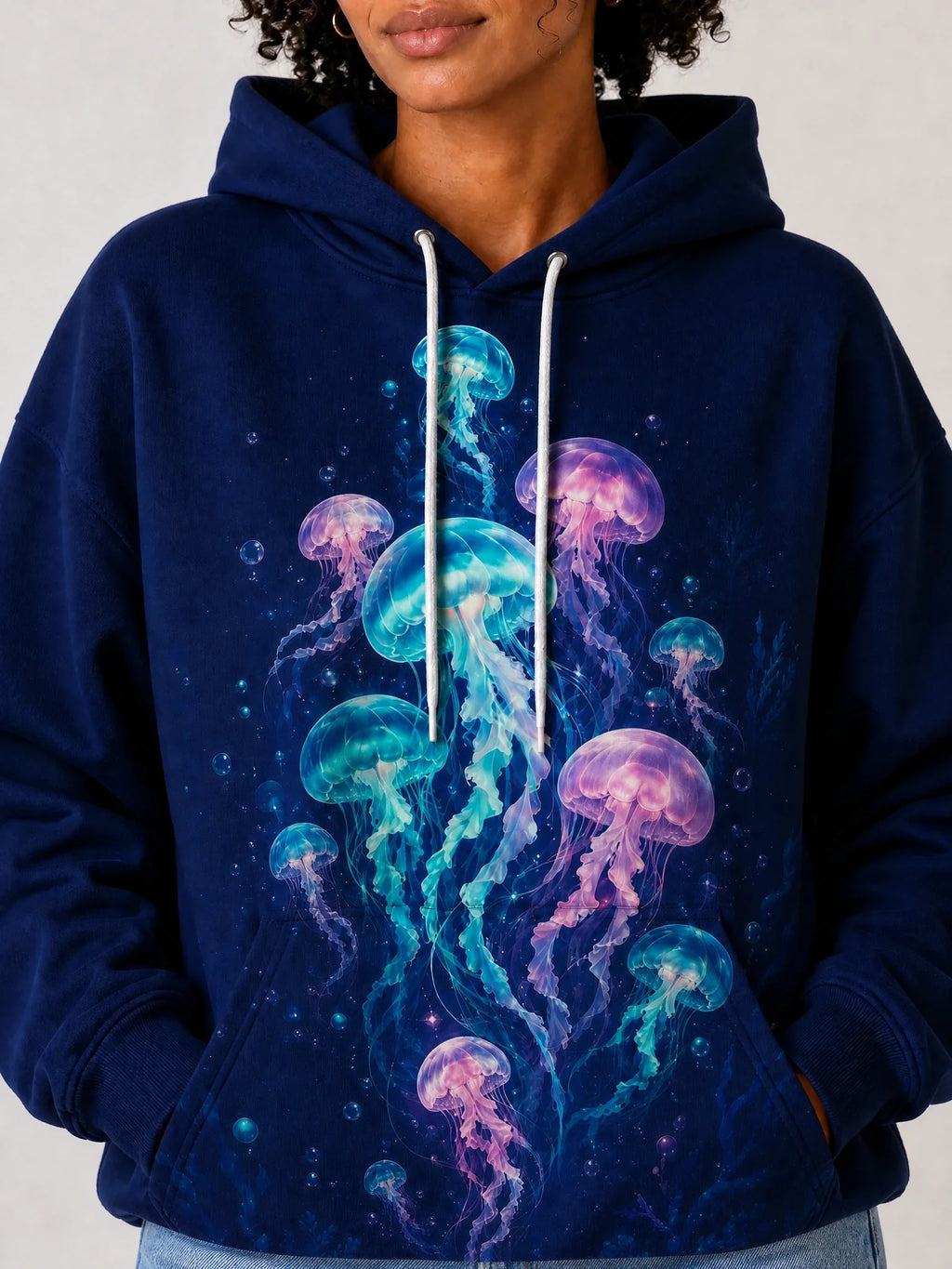 "Bahari" Hoodie — close-up on model