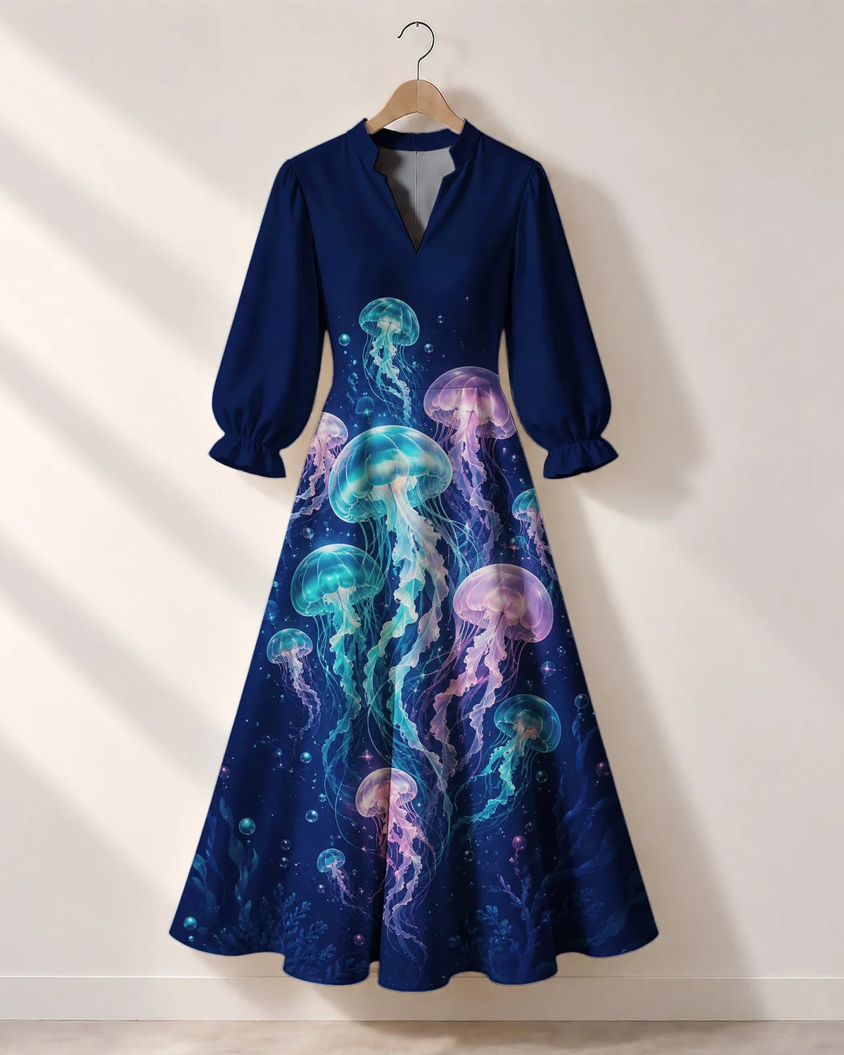 "Bahari" Long Puff Sleeve Dress