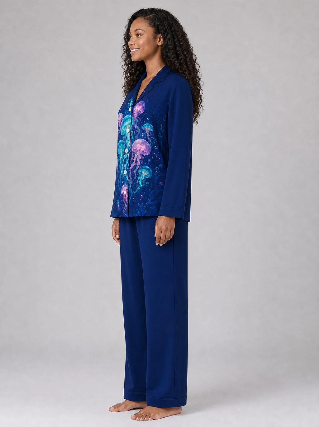 "Bahari" Pajama Set — side view on model