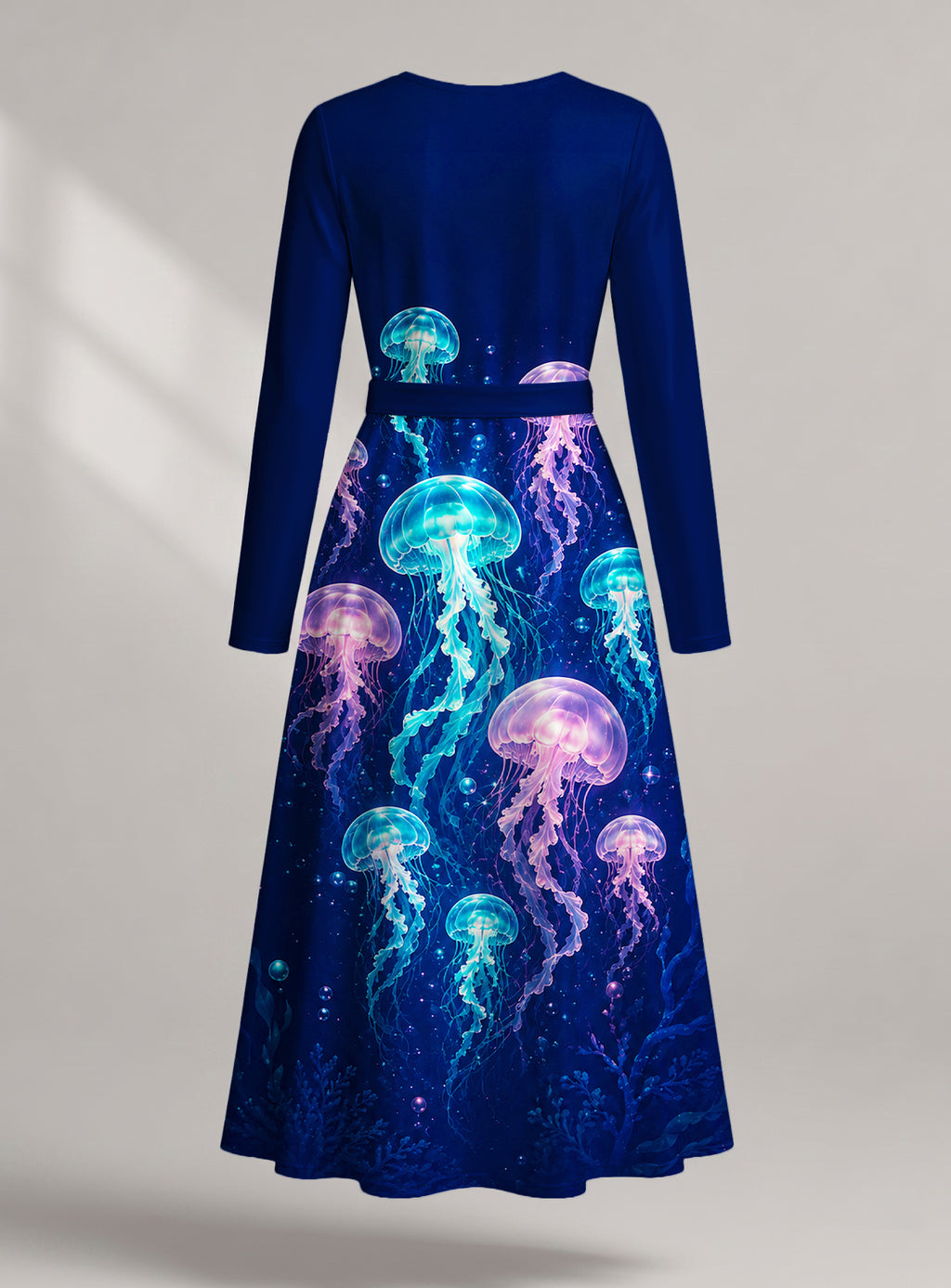 "Bahari" Viscose Midi Dress — back view
