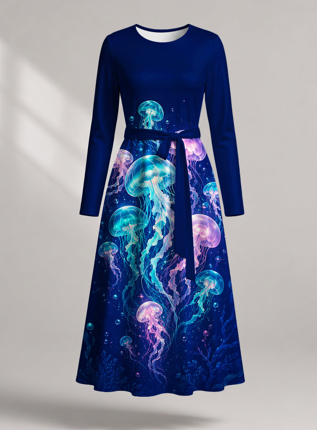 "Bahari" Viscose Midi Dress — front view