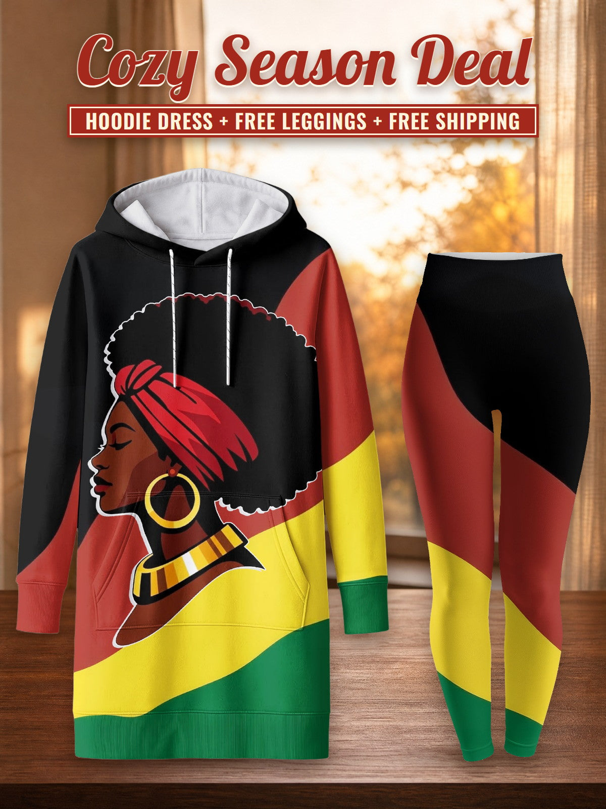 Black History Hoodie Dress & Leggings Deal – Cozy Season Deal: hoodie dress + free leggings + free shipping